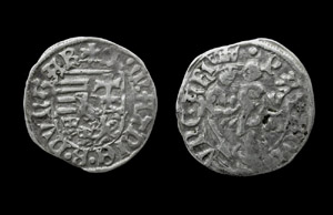 Hungary, Matthias Corvinus AR Denar, Dracula Era Hungary, Matthias Corvinus AR Denar, Dracula Era