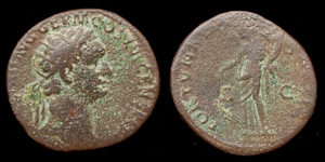 Domitian, Æ Dupondius, Fortuna Reverse Domitian, Æ Dupondius, Fortuna Reverse