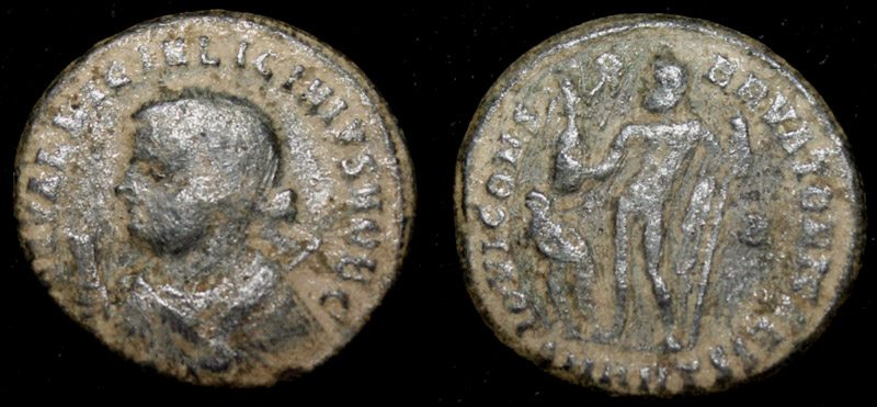 Licinius Jr with mappa, globe and sceptre