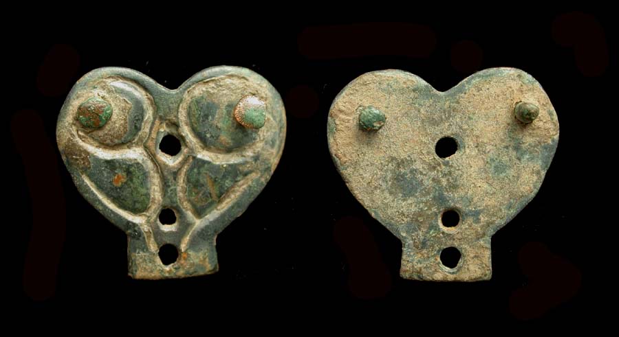 Avar, Strap End, Heart shaped, c. 6th-7th Cent AD, Noble Roman Coins