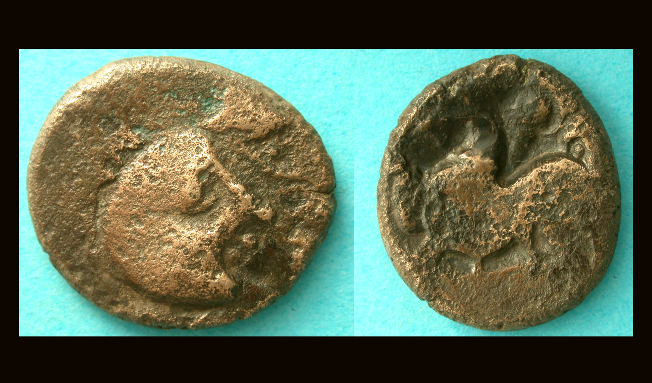 Danube Celts, Æ Tetradrachm, Horse with Rider reverse, Noble Roman Coins