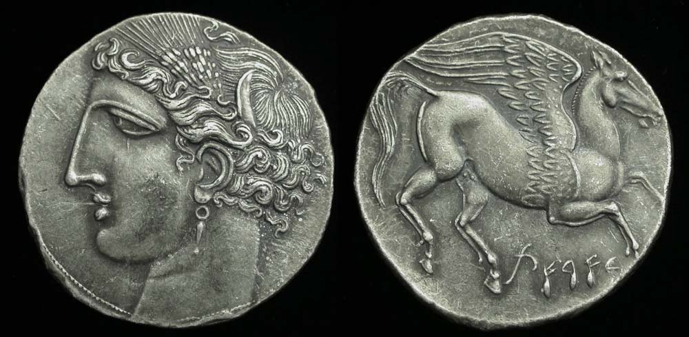 Siculopunic Dekadrachm Greece 270-260 BC Siculopunic Dekadrachm Greece 270-260 BC