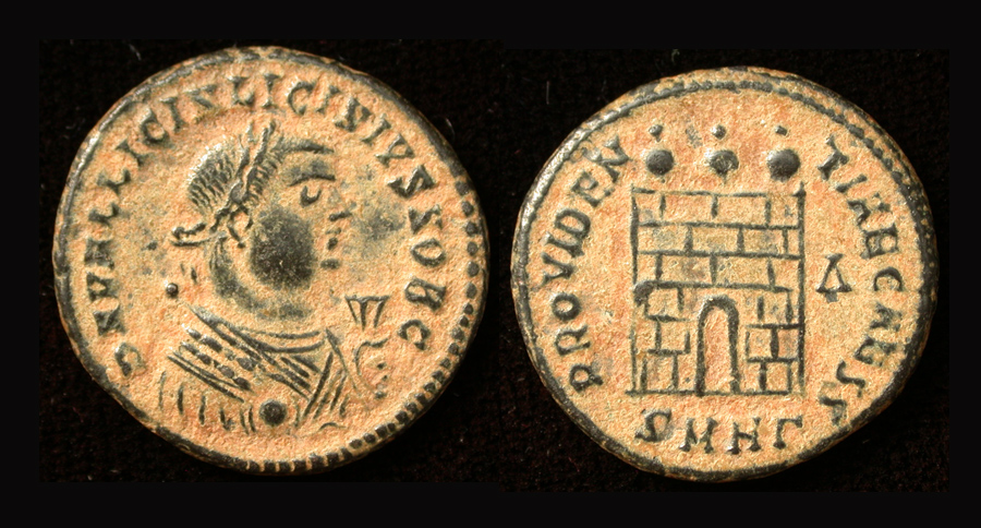 Licinius II, G, M & S Obv, Campgate