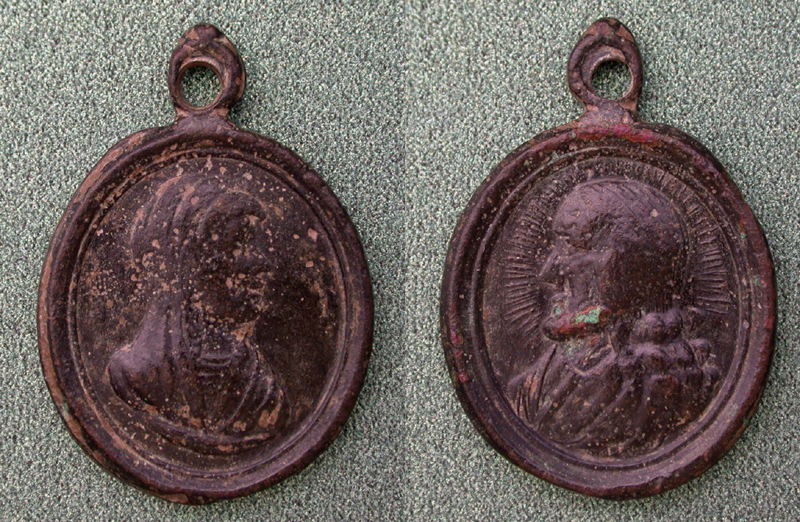 Pendant, Roman Catholic, Virgin Mary and Saint, c. 17th Cent