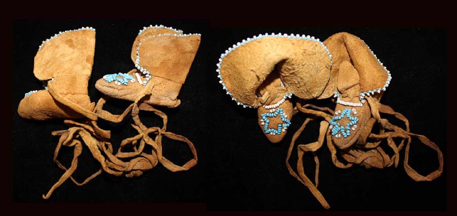 Pueblo Culture, Beaded Doll or Infants Moccasins, ca. 19th Cent