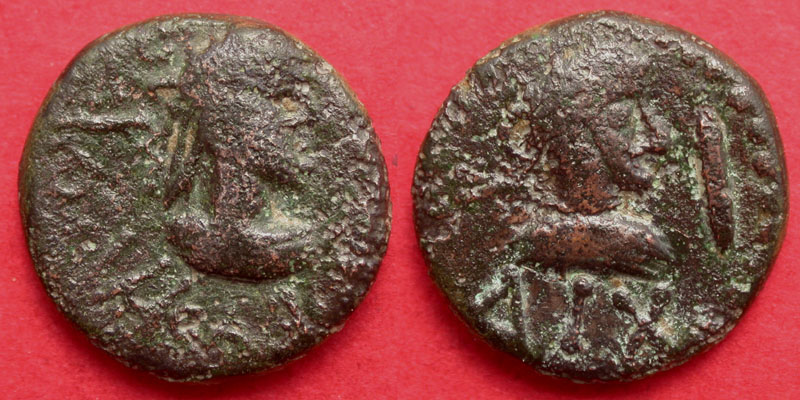 King Rhadamsadius & Constantine I, Ae stator, 317 A.D.