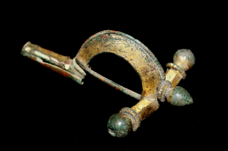 Crossbow fibula, Gold gilding, ca 3rd-4th Century, Very Rare!